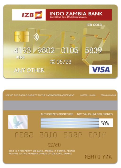 Zambia IZB Bank visa gold card